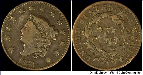 1833 large cent 