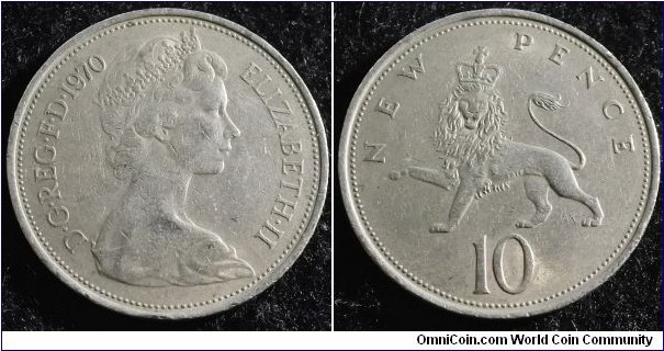 UK 1970 10 pence. Found circulating in Australia! 