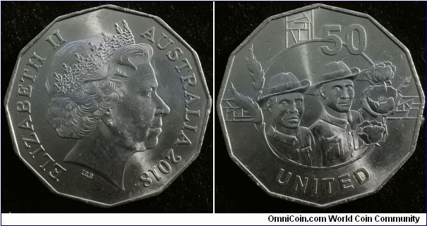 Australia 2018 50 cents. NCL. United. Found in circulation. 
