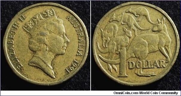 Australia 1991 1 dollar. NCLT. Found in circulation. 