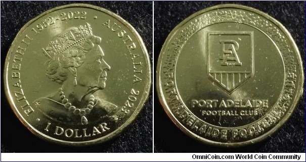 Australia 2023 1 dollar commemorating AFL - Port Adelaide. NCLT. Found in circulation. 