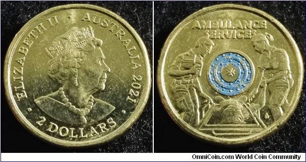 Australia 2021 2 dollars commemorating Ambulance service. 