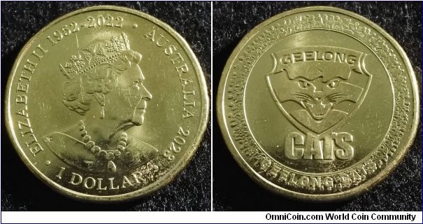 Australia 2023 1 dollar commemorating NRL - Geelong Cats. NCLT. Found in circulation! 