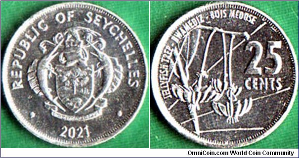 Seychelles 2021 25 Cents.

Jellyfish Tree.