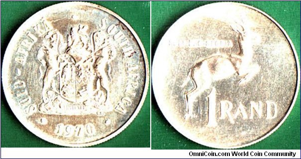 South Africa 1970 1 Rand.

Silver.