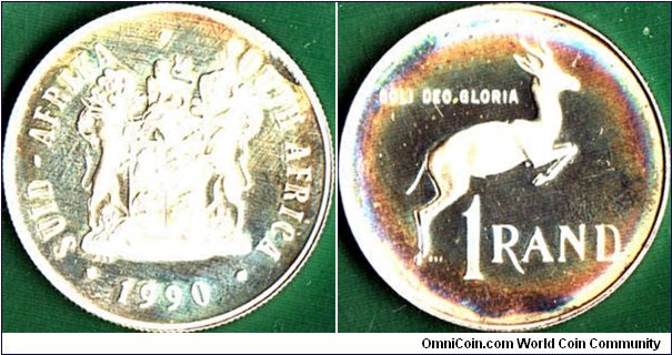 South Africa 1990 1 Rand.

Silver.