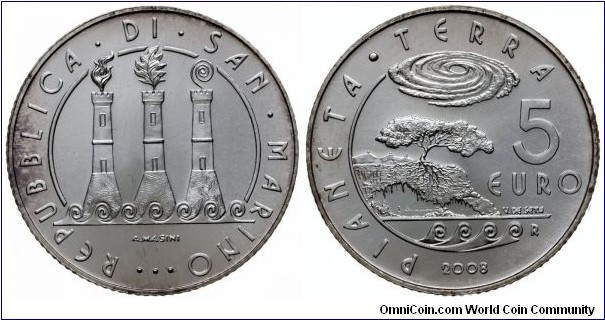 5 Euro 2008 - International Year of Planet Earth.