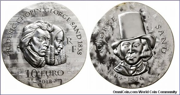 10 Euro 2018 - Woman of France - George Sand.