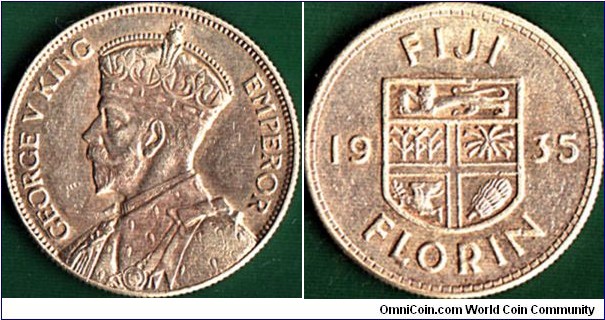Fiji 1935 1 Florin.