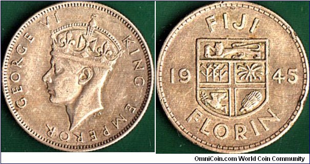 Fiji 1945 1 Florin.

A very tough coin to find!
