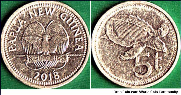 Papua New Guinea 2018 5 Toea.