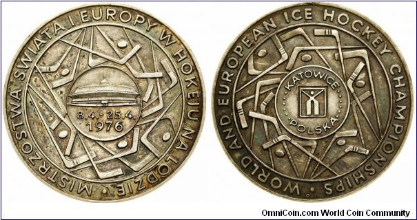 Polish medal - World and European Ice Hockey Championships, Katowice 1976.