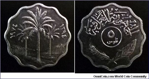 Iraq 5 fils. 1974