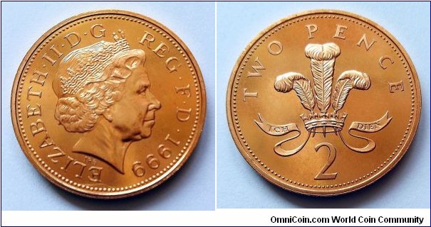 2 pence 1999 - Briliant Uncirculalated. Mintage: 136696 pcs.