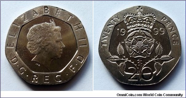 20 pence 1999 - Briliant Uncirculalated. Mintage: 136696 pcs.