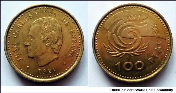 Spain 100 pesetas. 1999, International Year of Older Persons.