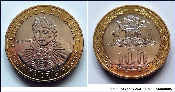 Chile 100 pesos. 2022