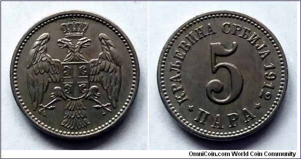 Serbia 5 para. 1912