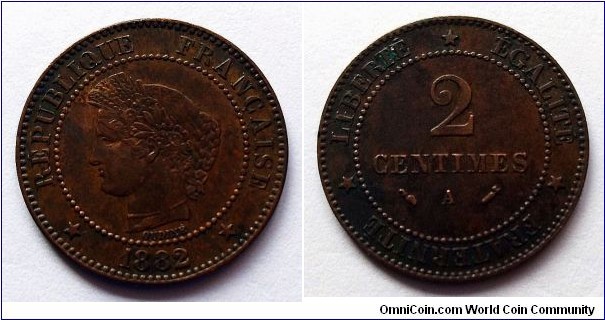 France 2 centimes. 1882 A