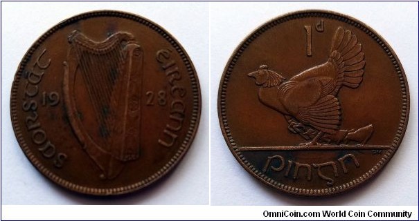 Ireland 1 penny. 1928