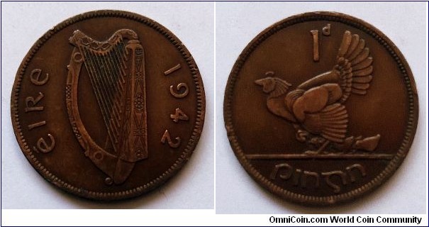 Ireland 1 penny. 1942