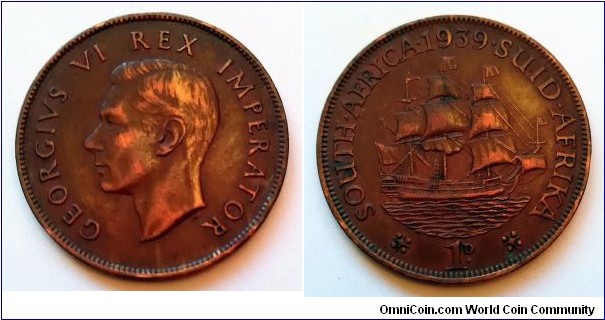 South Africa 1 penny. 1939