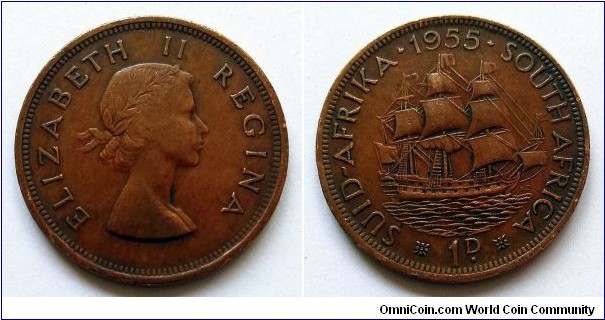 South Africa 1 penny. 1955