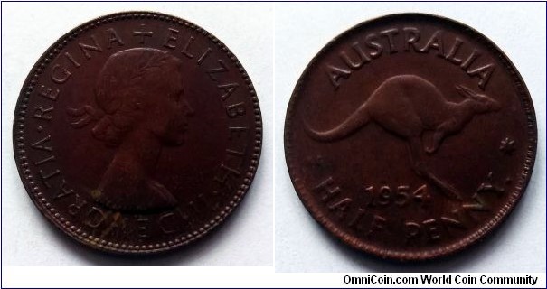 Australia half penny. 1954, Perth Mint.