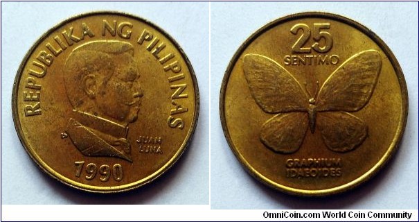 Philippines 25 sentimo. 1990