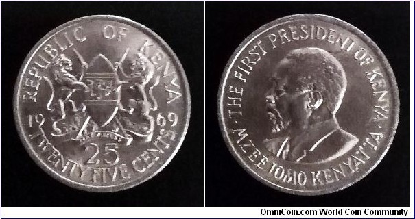 Kenya 25 cents. 1969