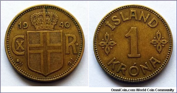 Iceland 1 króna. 1940