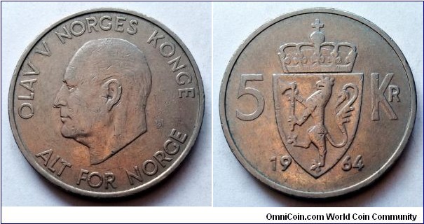 Norway 5 kroner. 1964