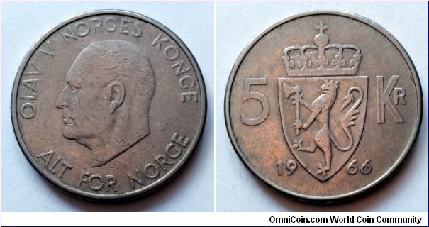 Norway 5 kroner. 1966