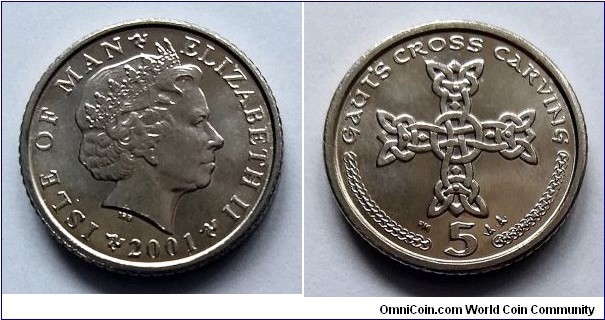 Isle of Man 5 pence. 2001 (AA)