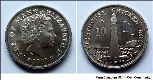 Isle of Man 10 pence. 2007 (AB)