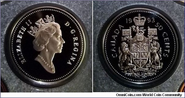 Canada 50 cents. 1993, Proof.