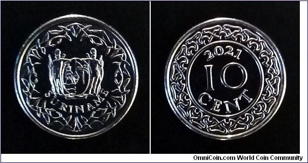 Suriname 10 cents. 2021