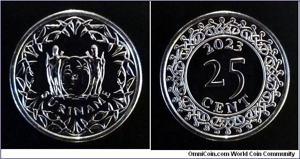 Suriname 25 cents. 2023