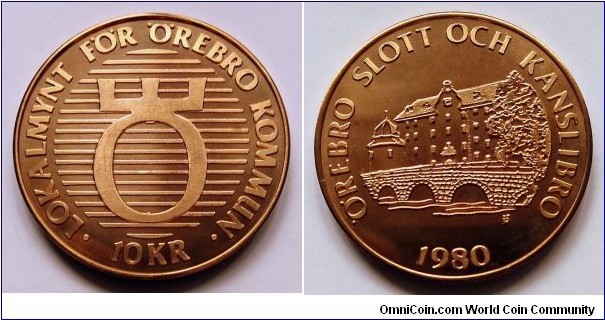 Local coin for Örebro municipality - 10 kronor.