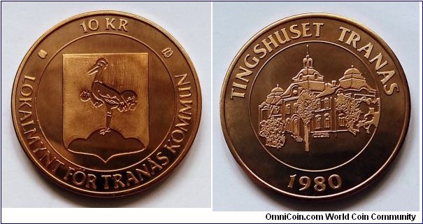 Local coin for Tranås municipality - 10 kronor.