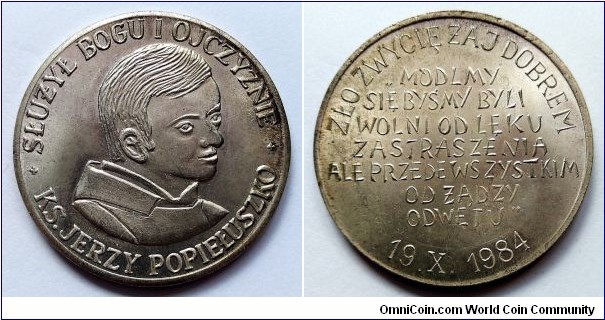 Medal - Jerzy Popiełuszko.