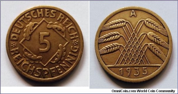 Germany (Third Reich) 5 reichspfennig. 1935 A