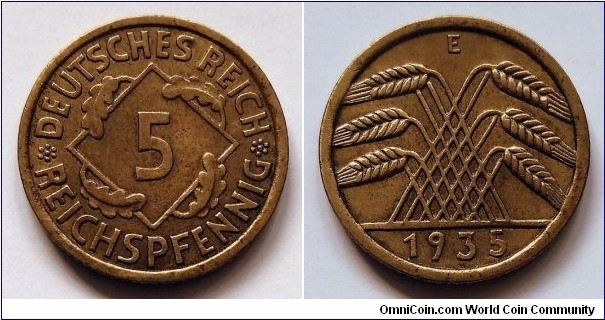 Germany (Third Reich) 5 reichspfennig. 1935 E