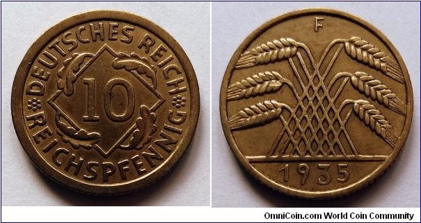 Germany (Third Reich) 10 reichspfennig. 1935 F
