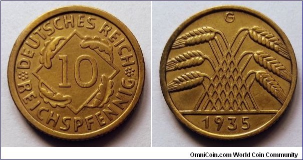 Germany (Third Reich) 10  reichspfennig. 1935 G