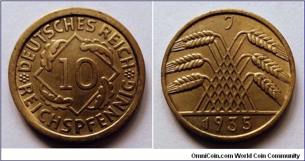 Germany (Third Reich) 10 reichspfennig. 1935 J