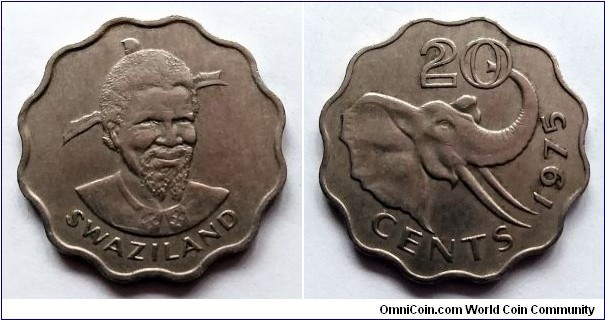 Swaziland 20 cents. 1975