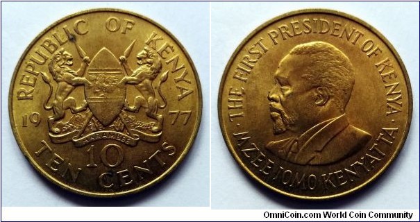 Kenya 10 cents. 1977