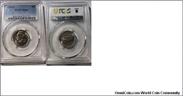 US Nickel graded PCGS MS66