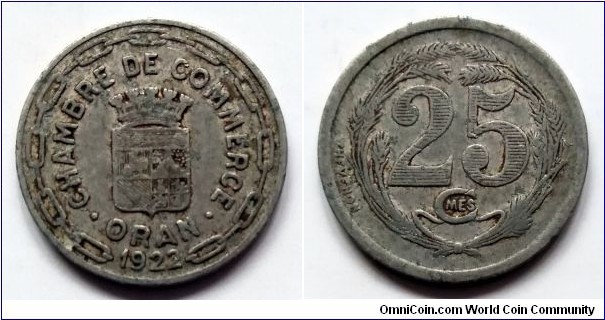 Oran 25 centimes. 1922